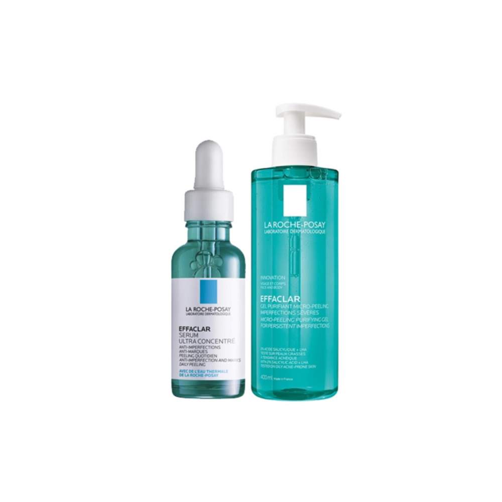 La Roche-Posay Effaclar 30 ml Serum+Effaclar 400 ml Micro Peeling Jel