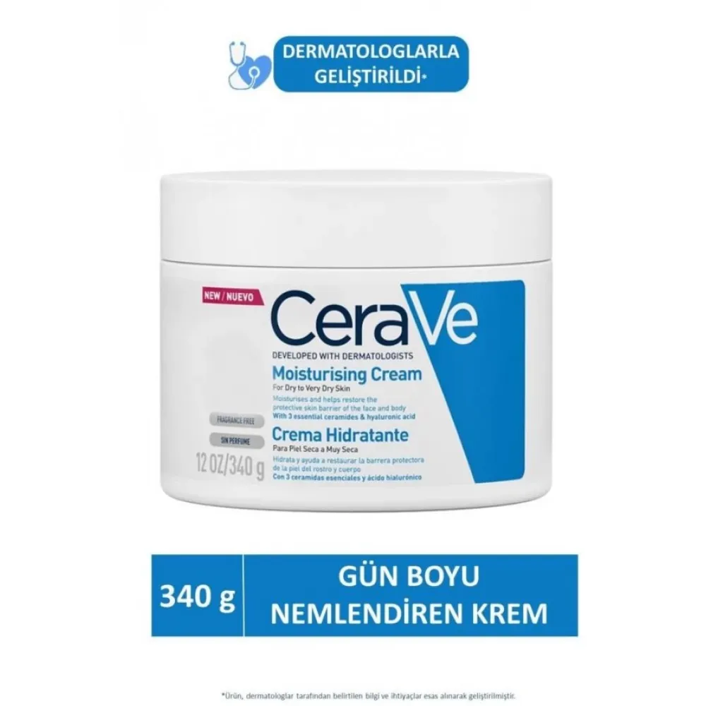 CeraVe Parfüm Içermeyen Kuru Ciltler Için Zengin, Yağsız Yüz Ve Yücut Nemlendiricisi 340 Gr.