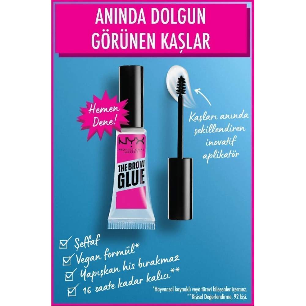 NYX Professional Brow Glue Kaş Sabitleyici Maskara Şeffaf