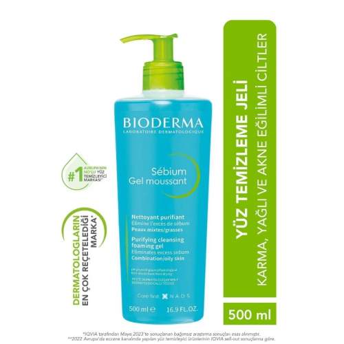 Bioderma Sebium Foaming 500 ml Makyaj Temizleme ve Nemlendirme Jeli Bioderma Sebium Foaming 500 ml Makyaj Temizleme ve Nemlendirme Jeli