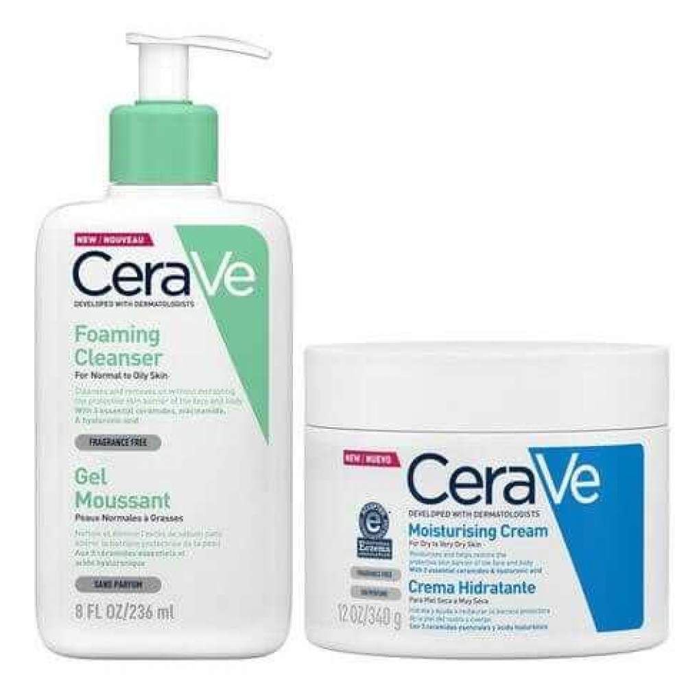 CeraVe CRV00017 Foaming Cleanser 236 ml + Moisturising Cream 340 gr Kışa Hazırlık Seti