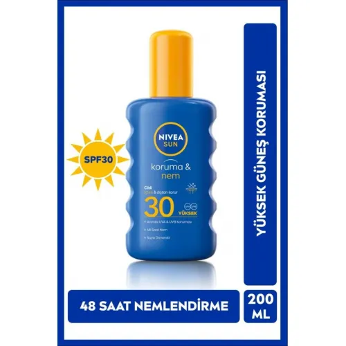 Nivea Koruyucu Nemlendirici SPF30 200 ml Sprey Güneş Kremi Nivea Koruyucu Nemlendirici SPF30 200 ml Sprey Güneş Kremi