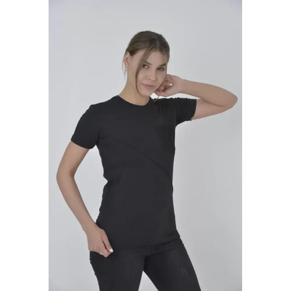 File Cepli Slim Fit T-shirt - Siyah