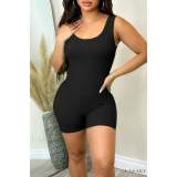 Kadın Kalın Askılı Bodycon Kaşkorse şort Tulum