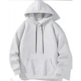 Erkek Uzun Kol Kapşonlu Basic Sweatshirt Hoodie - Gri