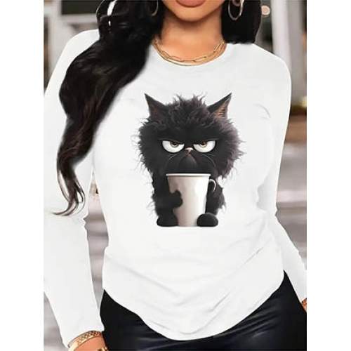 Kadın Uzun Kollu Bisiklet Yaka Baskılı Viskon Bluz Kadın Uzun Kollu Bisiklet Yaka Baskılı Viskon Bluz