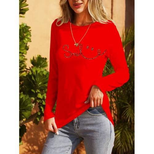 Kadın Uzun Kollu Bisiklet Yaka Gülümseyen Surat Desenli Viskon Bluz Kadın Uzun Kollu Bisiklet Yaka Gülümseyen Surat Desenli Viskon Bluz