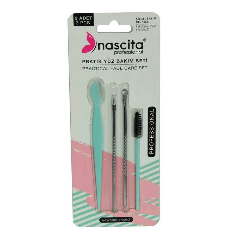 Profesyonel Pratik Yüz Bakım Seti - 2 Li Akne Aparatı Kaş Usturası Maskara Fırçası 4 Lü Set 1 Adet Profesyonel Pratik Yüz Bakım Seti - 2 Li Akne Aparatı Kaş Usturası Maskara Fırçası 4 Lü Set 1 Adet