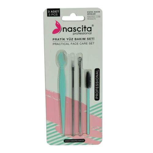 Profesyonel Pratik Yüz Bakım Seti - 2 Li Akne Aparatı Kaş Usturası Maskara Fırçası 4 Lü Set 1 Adet Profesyonel Pratik Yüz Bakım Seti - 2 Li Akne Aparatı Kaş Usturası Maskara Fırçası 4 Lü Set 1 Adet