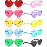 Kalp Şekilli Çerçevesiz Parti Gözlüğü 6 Renk 6 Adet