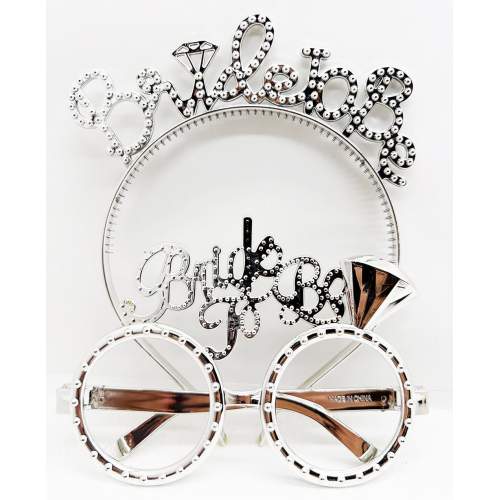 Bride To Be Yazılı Taç ve Bride To Be Yazılı Gözlük Seti Gümüş Renk Bride To Be Yazılı Taç ve Bride To Be Yazılı Gözlük Seti Gümüş Renk