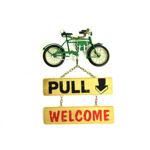 Vintage Tasarım Dekoratif Metal Kapı Yazısı Bisiklet Vintage Tasarım Dekoratif Metal Kapı Yazısı Bisiklet