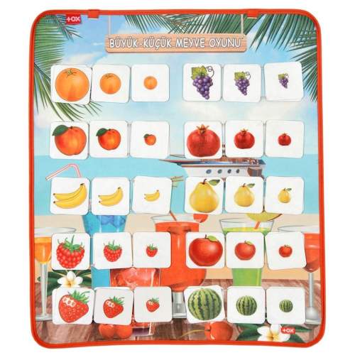 Büyük - Küçük Meyve Oyunu Keçe Cırtlı Duvar Panosu , Eğitici Oyuncak Büyük - Küçük Meyve Oyunu Keçe Cırtlı Duvar Panosu , Eğitici Oyuncak