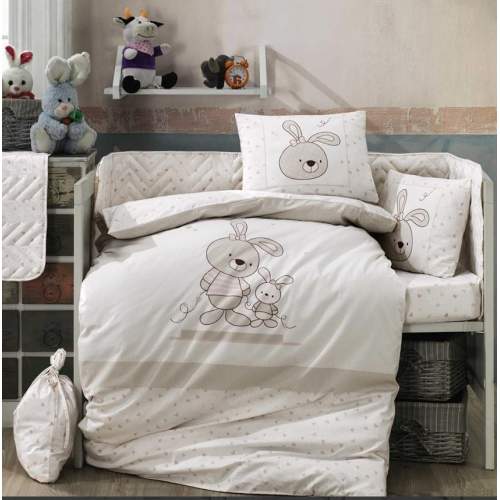 Elina Bej Poplin Bebek Nevresim Takımı Elina Bej Poplin Bebek Nevresim Takımı