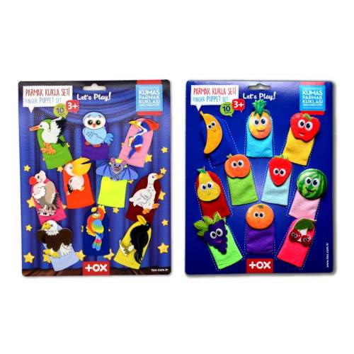 2 Set - 20 Parça  Meyveler ve Uçan Hayvanlar Parmak Kukla