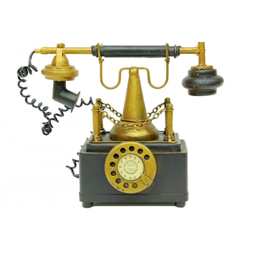 Vintage Tasarım Dekoratif Metal Telefon Kumbaralı Vintage Tasarım Dekoratif Metal Telefon Kumbaralı