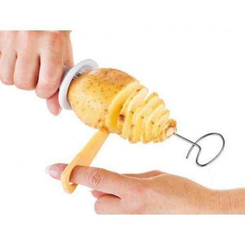Spiral Patates Dilimleyici Aparat Çubukta Patates Cips Yapma Spiral Patates Dilimleyici Aparat Çubukta Patates Cips Yapma