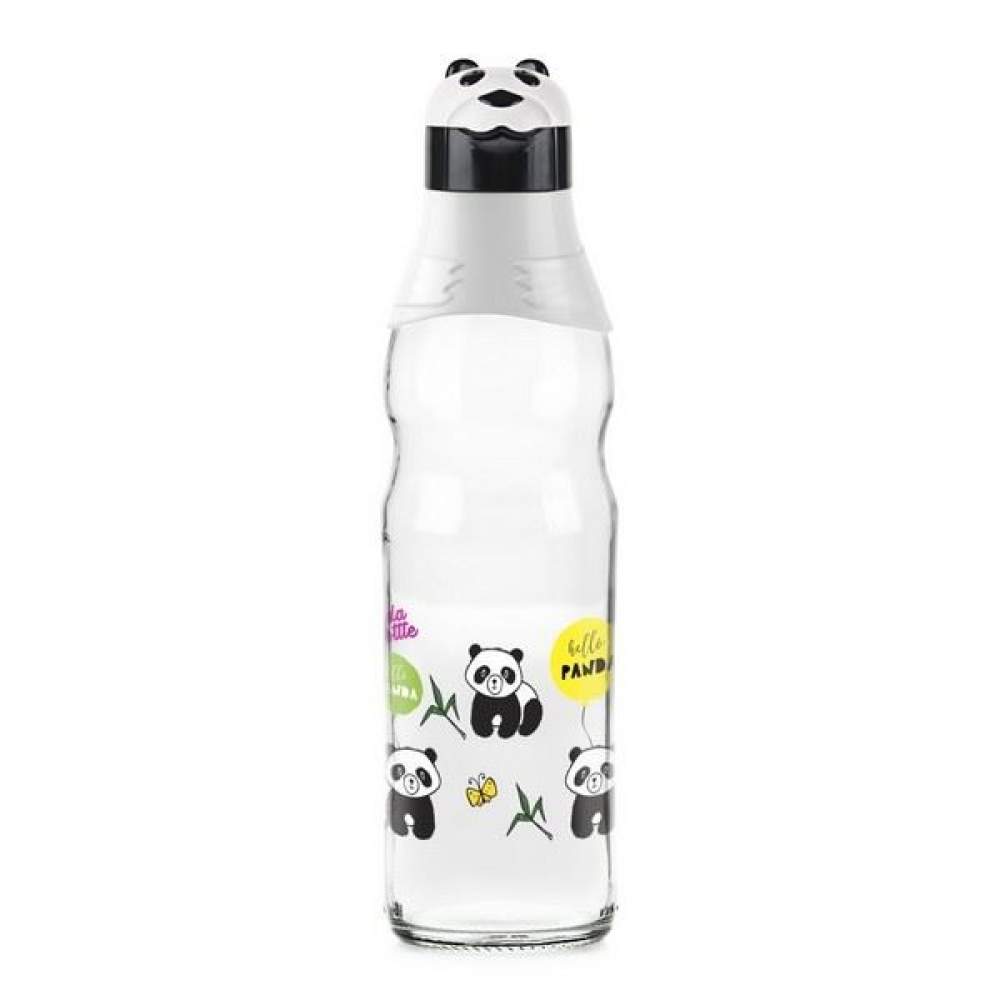 Sevimli Panda Tasarımlı Cam Suluk  Sızdırmaz 1000 ML