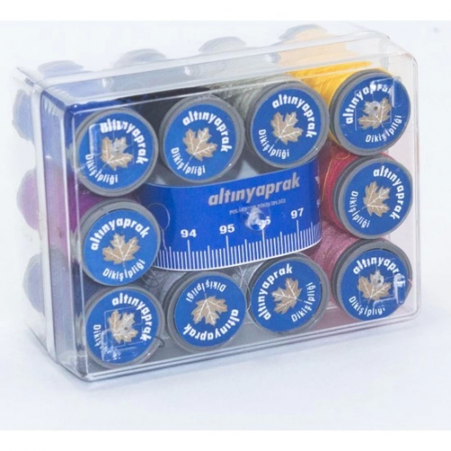 Altın Yaprak Mezuralı Dikiş İpliği Seti 10lu Kutulu Altın Yaprak Mezuralı Dikiş İpliği Seti 10lu Kutulu