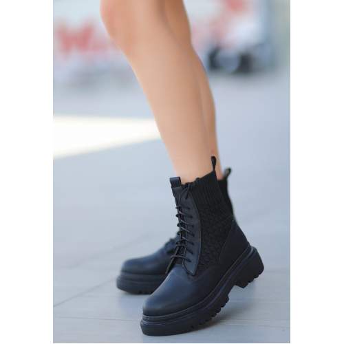 Siyah Cilt Bağcıklı Bot Siyah Cilt Bağcıklı Bot