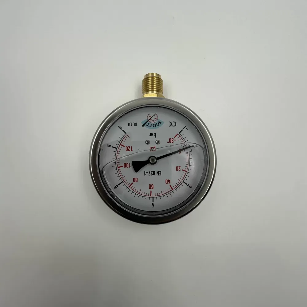 Ø 63 - 0 - 6 BAR 1/4 ALTTAN ÇIKIŞLI GLİSERİNLİ MANOMETRE (Lisinya)