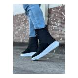 Siyah Süet Uzun Bağcıklı  Bot