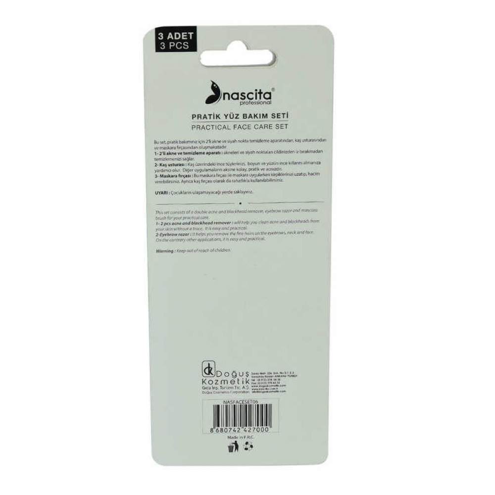 Profesyonel Pratik Yüz Bakım Seti - 2 Li Akne Aparatı Kaş Usturası Maskara Fırçası 4 Lü Set 1 Adet Profesyonel Pratik Yüz Bakım Seti - 2 Li Akne Aparatı Kaş Usturası Maskara Fırçası 4 Lü Set 1 Adet
