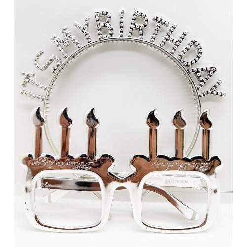 İt's My Birthday Yazılı Taç ve Mum Şekilli Gözlük Seti Gümüş Renk İt's My Birthday Yazılı Taç ve Mum Şekilli Gözlük Seti Gümüş Renk