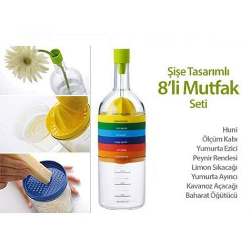 8 Bin Tools Şişe Şeklinde Mutfak Seti 8 Bin Tools Şişe Şeklinde Mutfak Seti