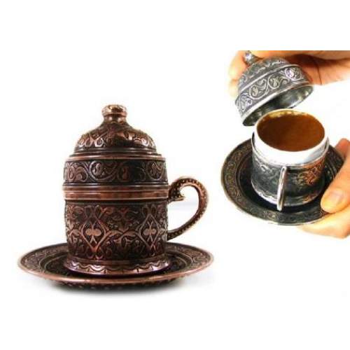 Osmanlı Motifli Kahve Fincanı - Bakır Osmanlı Motifli Kahve Fincanı - Bakır