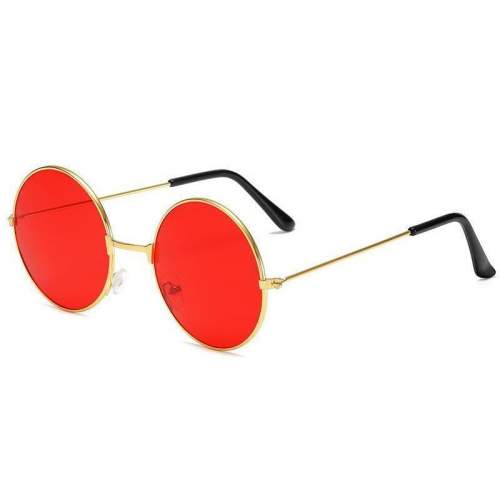 Yuvarlak Cam John Lennon Tarzı Gold Çerçeveli Kırmızı Gözlük Yuvarlak Cam John Lennon Tarzı Gold Çerçeveli Kırmızı Gözlük