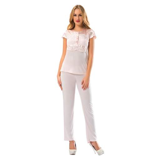 Pudra Penye Pijama Takımı Pudra Penye Pijama Takımı