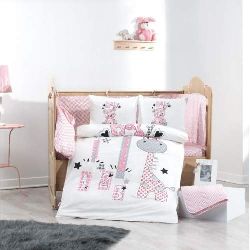 Buddy Pembe Poplin Bebek Nevresim Takımı Buddy Pembe Poplin Bebek Nevresim Takımı