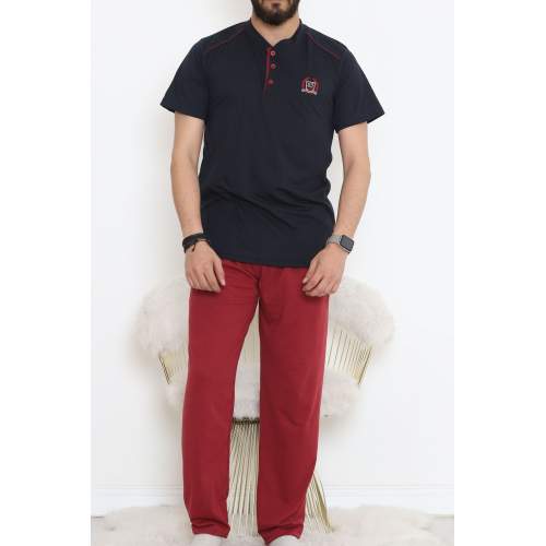 Düğmeli Erkek Pijama Takımı Lacibordo Düğmeli Erkek Pijama Takımı Lacibordo