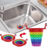 Mutfak - Banyo Lavabo Filtresi Süzgeci Gökkuşağı Kademeli Drenaj Deliği Atık Filtresi Mutfak - Banyo Lavabo Filtresi Süzgeci Gökkuşağı Kademeli Drenaj Deliği Atık Filtresi