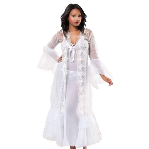 Beyaz Dantelli Sabahlık & Gecelik Takım 2 Li Beyaz Dantelli Sabahlık & Gecelik Takım 2 Li