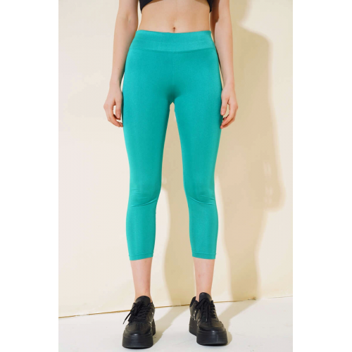 Esnek Yüksek Bel Yeşil Uzun Parlak Disco Tayt Esnek Yüksek Bel Yeşil Uzun Parlak Disco Tayt