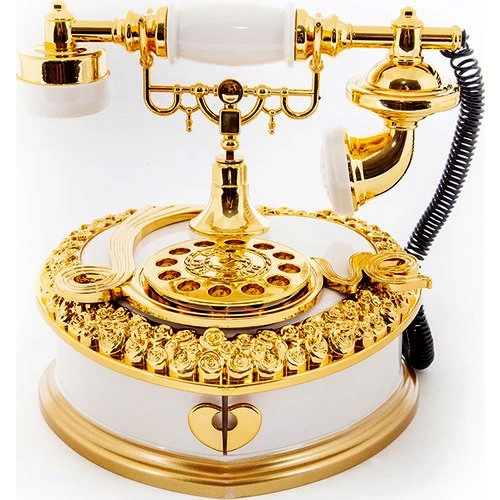 Nostaljik Polyester Telefon Müzik Ve Takı Mücevher Kutusu (beyaz) Nostaljik Polyester Telefon Müzik Ve Takı Mücevher Kutusu (beyaz)