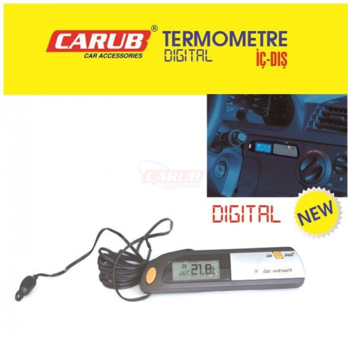 Carub Dijital Araba İç Dış Ölçüm Aleti Termometre Carub Dijital Araba İç Dış Ölçüm Aleti Termometre