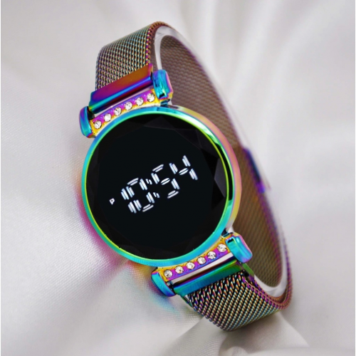 Safir Dokunmatik Led Ekran Mıknatıslı Kordon Bayan Kol Saati (kutulu) Safir Dokunmatik Led Ekran Mıknatıslı Kordon Bayan Kol Saati (kutulu)