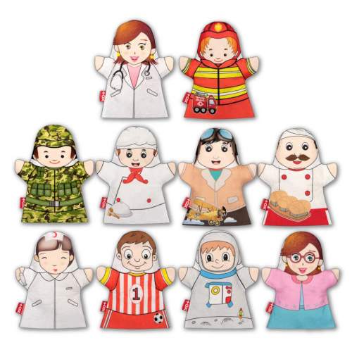 10 Parça Meslekler El Kukla Set , Eğitici Oyuncak 10 Parça Meslekler El Kukla Set , Eğitici Oyuncak