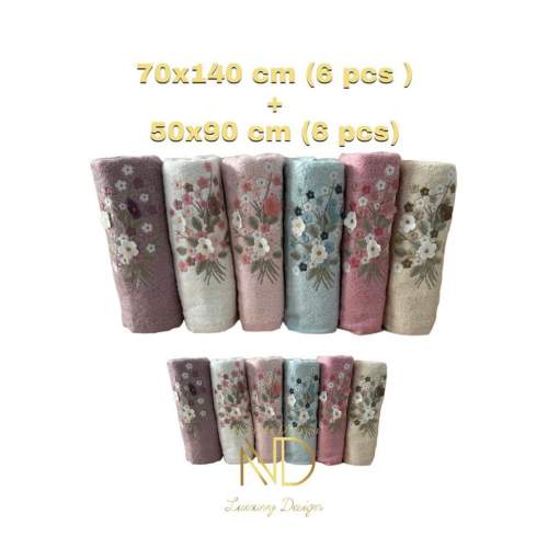 NH Mimoza Fitilli 6lı havlu 50x90cm + 70X140 cm 6 Adet NH Mimoza Fitilli 6lı havlu 50x90cm + 70X140 cm 6 Adet