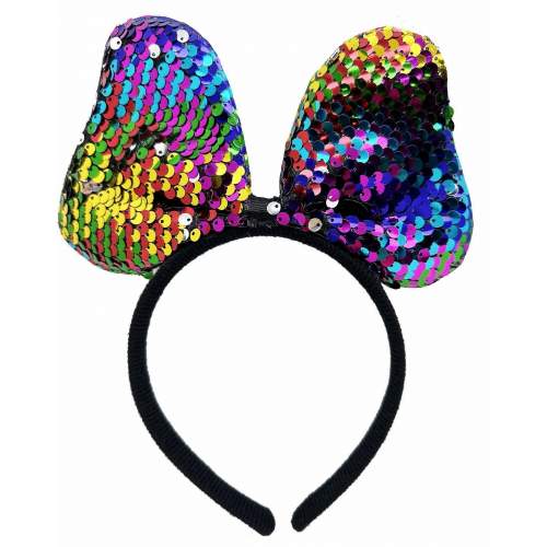 Renk Değiştiren Pullu Payetli Fiyonk Parti Tacı Rengarenk Gümüş Renk 20x16 cm Renk Değiştiren Pullu Payetli Fiyonk Parti Tacı Rengarenk Gümüş Renk 20x16 cm