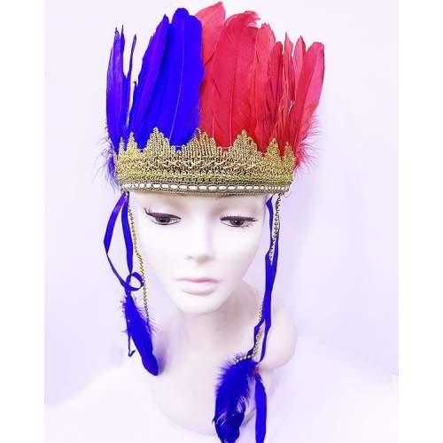 Bordo Mavi Renk Tüylü Kızılderili Başlığı | Taraftar Başlığı Bordo Mavi Renk Tüylü Kızılderili Başlığı | Taraftar Başlığı