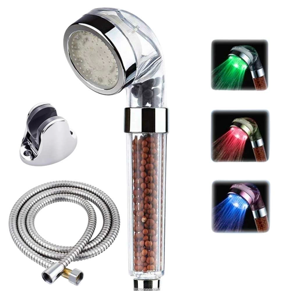 Tasarruflu Boncuklu Ledli Duş Başlık Seti Pil Veya Elektrik Gerekmez Kinetik Enerjili Tasarruflu Boncuklu Ledli Duş Başlık Seti Pil Veya Elektrik Gerekmez Kinetik Enerjili