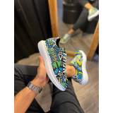 Yüksek Taban Renkli Baskılı Günlük Ayakkabı  Sarı (Beyaz Taban)