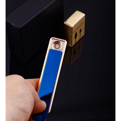 Şık Görünümlü Usb Şarjlı Rezistanslı İnce Slim Metal Çakmak (mavi) Şık Görünümlü Usb Şarjlı Rezistanslı İnce Slim Metal Çakmak (mavi)