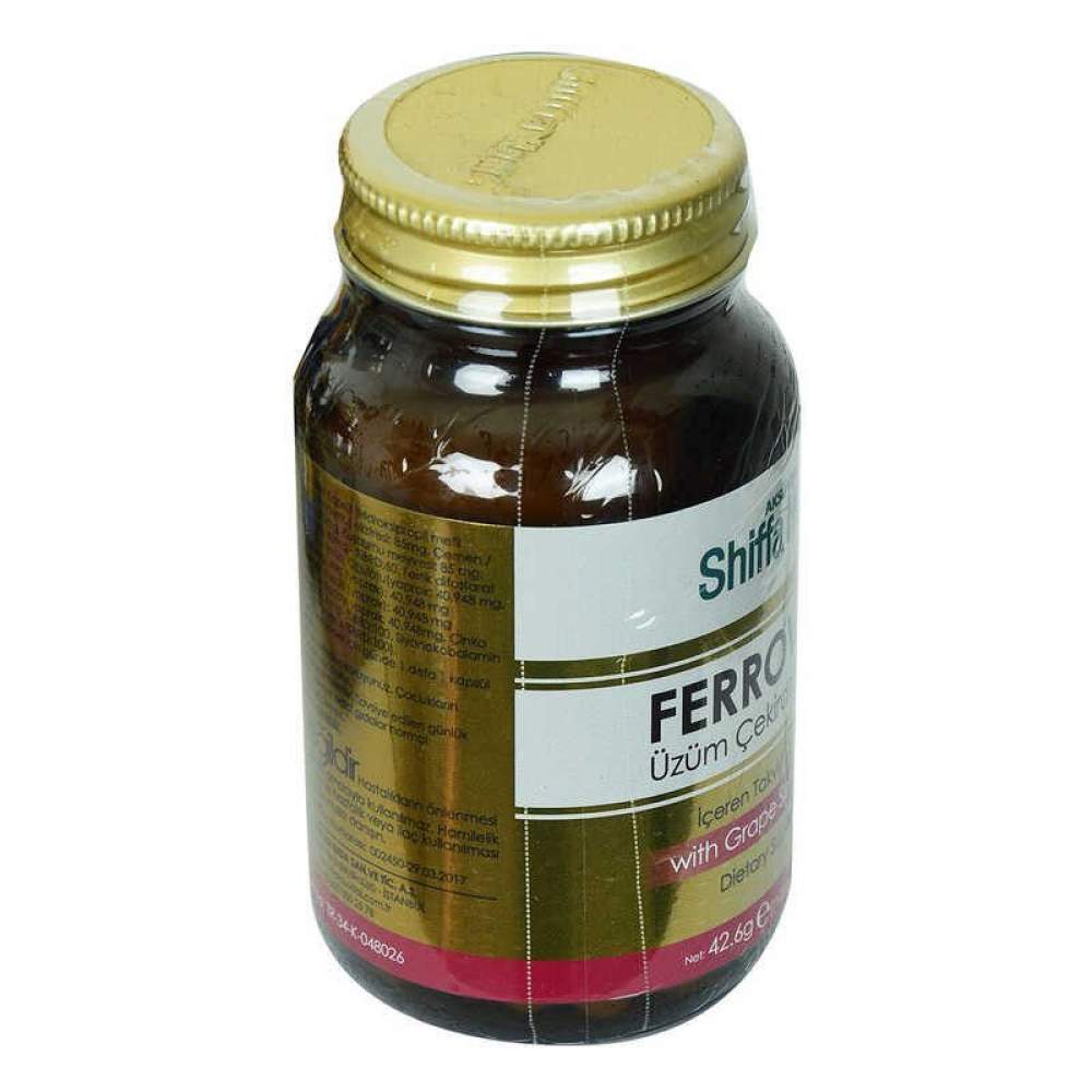 Shiffa Home Ferrovitec Üzüm Çekirdeği Ekstresi Diyet Takviyesi 710 Mg x 60 Kapsül Shiffa Home Ferrovitec Üzüm Çekirdeği Ekstresi Diyet Takviyesi 710 Mg x 60 Kapsül