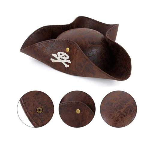 Kaptan Jack Korsan Şapkası Vinleks Deri Denizci Korsan Şapkası Kaptan Jack Korsan Şapkası Vinleks Deri Denizci Korsan Şapkası