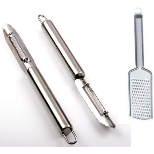 Soyacak ve Rende 2li Set Paslanmaz Çelik İnox Soyacak ve Rende 2li Set Paslanmaz Çelik İnox